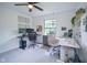 Bright home office showcases multiple workstations, natural light, and modern decor at 1015 Fox Hill Dr, Indianapolis, IN 46228