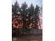 Fenced backyard with mature trees and sunset sky at 10707 Burning Ridge Ln, Fishers, IN 46037