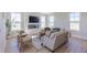 Bright living room with ample windows, featuring a fireplace, and modern, comfortable furniture at 16067 Meadow Frost Ct, Fishers, IN 46037