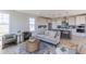 Bright living area featuring modern kitchen, fireplace, and comfortable seating with natural light at 16067 Meadow Frost Ct, Fishers, IN 46037