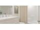 Bright bathroom featuring white cabinetry, stylish fixtures, and a modern shower at 16906 Daly Dr, Noblesville, IN 46062