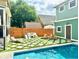 Inviting backyard featuring a sparkling swimming pool, lounge chairs, and ample play space at 2050 N Alabama St, Indianapolis, IN 46202