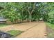 Spacious backyard with a wood fence, mature trees and potential for landscaping at 360 Richie Ave, Indianapolis, IN 46234