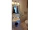 Functional bathroom features a sink, toilet, and shower with neutral decor at 420 Brookside Ln, Plainfield, IN 46168