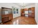 Dining room featuring hardwood floors and wood cabinets at 5269 Deer Creek Dr, Indianapolis, IN 46254