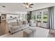 Bright living room with large windows, neutral tones, and open floor plan that flows into the modern kitchen at 5917 Bartley Dr, Noblesville, IN 46062
