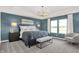 Main bedroom features a tray ceiling, large windows, and carpet flooring at 6448 Schad Dr, Noblesville, IN 46062
