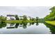 Houses on the lake with scenic water reflections of the properties at 6771 Woodcliff Cir, Zionsville, IN 46077