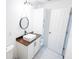 Bright bathroom featuring a modern sink and wood countertop at 7493 W Lane Rd, McCordsville, IN 46055