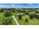 An aerial view showcases a beautifully landscaped yard surrounding a well-maintained home at 8818 Mathews Rd, Indianapolis, IN 46259