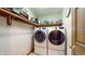 This laundry room features a modern, front-loading washer and dryer at 8818 Mathews Rd, Indianapolis, IN 46259
