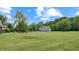 Expansive yard with mature trees and fire pit in the backyard at 8818 Mathews Rd, Indianapolis, IN 46259