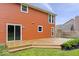 Expansive wooden deck offering a great view of the private, fenced backyard of this home at 9385 Helmsdale Dr, Indianapolis, IN 46256