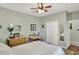 Bedroom features wood floors, closet, a ceiling fan and light green walls at 1163 Meadowlark Dr, Greenwood, IN 46143