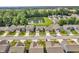 Overview of a well-planned neighborhood featuring cozy homes, a serene pond, and lush green spaces at 1181 S Aberdeen Dr, Franklin, IN 46131