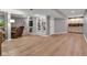Open basement layout with shelving, and bar/kitchenette area at 12234 Limestone Dr, Fishers, IN 46037