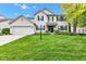 Charming two-story home features a well-manicured lawn, attached garage, and traditional architectural details at 12234 Limestone Dr, Fishers, IN 46037