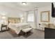 Cozy bedroom featuring stylish decor, including a vanity desk and tufted headboard at 15410 Mission Hills Dr, Carmel, IN 46033