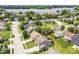 Neighborhood aerial view, showing lake access and mature trees in this charming lakeside community at 2020 Treving Dr, Cicero, IN 46034