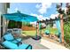 Outdoor living with cozy seating, a relaxing pergola, and a convenient grilling area for entertaining at 2020 Treving Dr, Cicero, IN 46034
