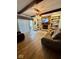 Inviting living room featuring a brick fireplace, built-in shelves, and neutral decor at 3130 Taylor Rd, Columbus, IN 47203