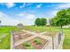 Vegetable garden featuring organized beds with young plants under a sunny sky at 333 N Windswept Rd, Greenfield, IN 46140