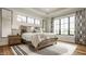 Cozy main bedroom features neutral decor, soft lighting, and a plush rug at 3675 Dartmoor Way, Zionsville, IN 46077