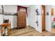 This bedroom has newer flooring and a large wardrobe at 409 N Sycamore St, Martinsville, IN 46151