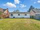 Backyard view showing spacious green lawn and house exterior at 4648 Brookville Rd, Indianapolis, IN 46201