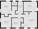 Detailed floorplan showcasing bedroom, bathroom, closet, kitchen, and living room dimensions at 4648 Brookville Rd, Indianapolis, IN 46201