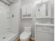 Clean bathroom featuring a shower and a vanity with modern finishes at 5503 Antoneli Ln, Indianapolis, IN 46237