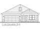 New home front elevation with stone accents, modern garage door, and covered entryway at 6736 Rawlings Ln, Indianapolis, IN 46221