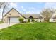 Charming single-story home with a brick and vinyl exterior, well-maintained lawn, and mature landscaping at 8038 Midlothian Way, Indianapolis, IN 46214