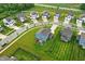 This aerial view showcases a home nestled in a serene community with tree-lined streets and manicured lawns at 8547 Winton Pl, Pendleton, IN 46064