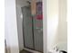 The shower with glass door provides a serene retreat, complemented by modern fixtures at 9068 Thames Dr, Avon, IN 46123