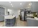 Modern kitchen featuring gray cabinets, stainless steel appliances, and a center island with seating at 9985 Ford Valley Ln, Zionsville, IN 46077
