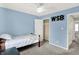 Comfortable bedroom with a closet, ceiling fan, and a twin bed with plenty of room at 10758 Gettysburg Pl, Carmel, IN 46032
