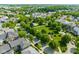 Lush, green aerial view showcases homes surrounded by mature trees and manicured lawns at 12505 Branford St, Carmel, IN 46032