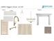 Selection of kitchen finishes, including cabinet color, hardware, faucet, backsplash, countertop, and lighting choices at 14892 Higgins Dr, Westfield, IN 46074