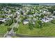 Aerial view of a neighborhood with single-Gathering houses, green lawns, and mature trees lining the streets at 15460 Follow Dr, Noblesville, IN 46060