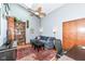 Comfortable living room with vaulted ceilings, a skylight, and a ceiling fan at 392 Sandbrook Dr, Noblesville, IN 46062