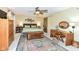 Spacious bedroom with light-colored walls, a ceiling fan, and a decorative rug at 392 Sandbrook Dr, Noblesville, IN 46062