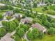 Expansive aerial view of several homes with lush greenery and trees in a well-planned community at 427 Quincy Pl, Westfield, IN 46074