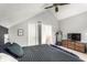 Spacious main bedroom with vaulted ceilings, neutral colors, and ample closet space for storage at 4380 Dunsany Ct, Indianapolis, IN 46254