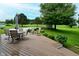 Deck space features outdoor seating, landscaping and view of the pond at 4670 N 600 E, Franklin, IN 46131