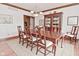 Formal dining room features hardwood floors and a decorative chandelier at 4670 N 600 E, Franklin, IN 46131