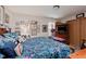 Cozy bedroom with a queen-size bed, patterned bedding, and a collection of framed art for a personalized touch at 5515 Gateridge Ln, Indianapolis, IN 46237