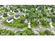 Aerial view of a house nestled in a lush, green neighborhood with mature trees and well-kept lawns at 5857 Stone Pine Trl, Carmel, IN 46033