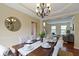 Dining room showcasing hardwood floors, stylish furnishings, and seamless flow to living areas at 5857 Stone Pine Trl, Carmel, IN 46033