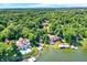 Lakeside homes with private docks and pools amidst lush greenery overlooking the serene lake at 8924 Stormhaven Ct, Indianapolis, IN 46256